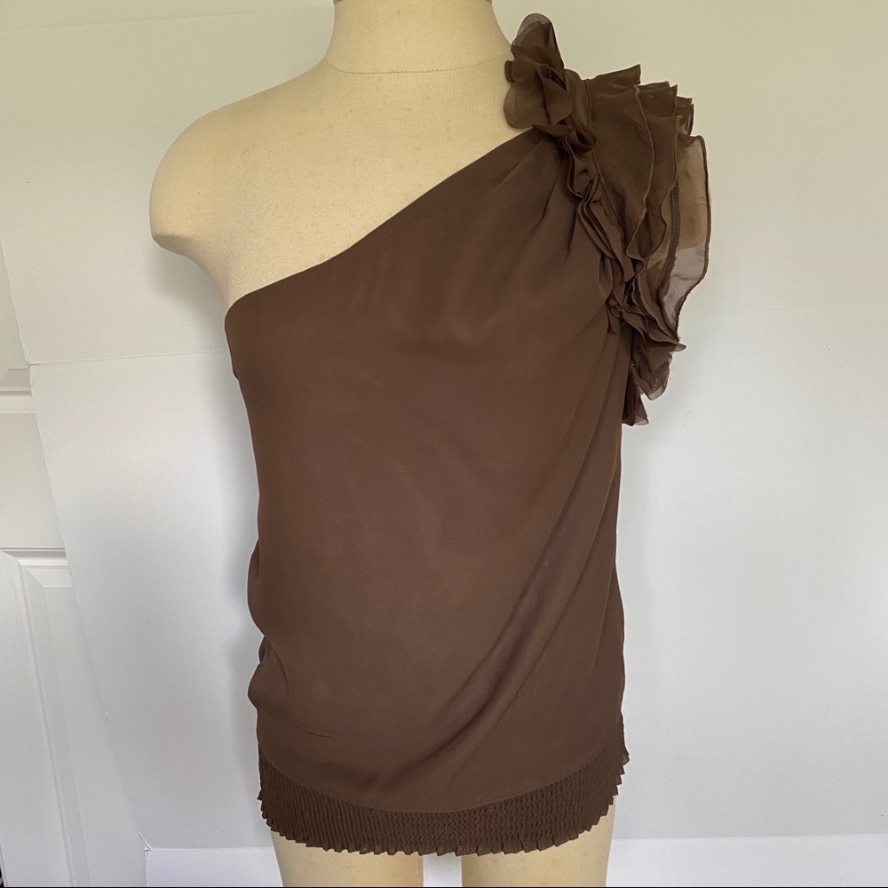 2b Bebe One Shoulder Blouse Top XS